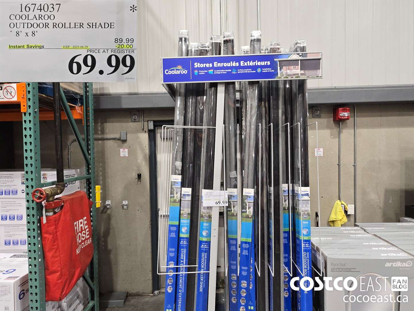 1674037 COOLAROO OUTDOOR ROLLER SHADE 8' X 8' ($30.00 INSTANT SAVINGS EXPIRES ON 2025-06-29) $69.99