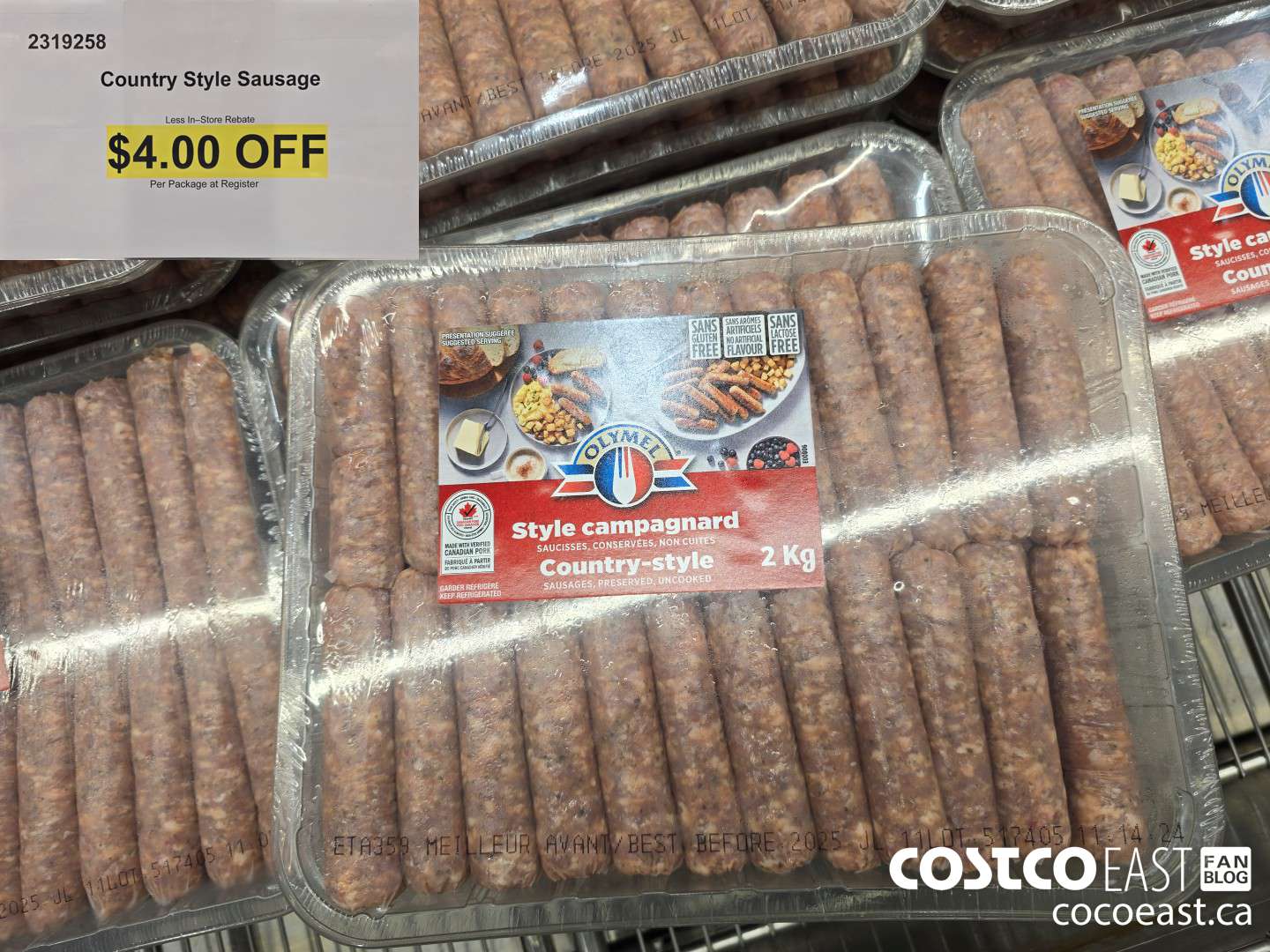 2319258 COUNTRY STYLE SAUSAGE ($4.00 INSTANT SAVINGS)