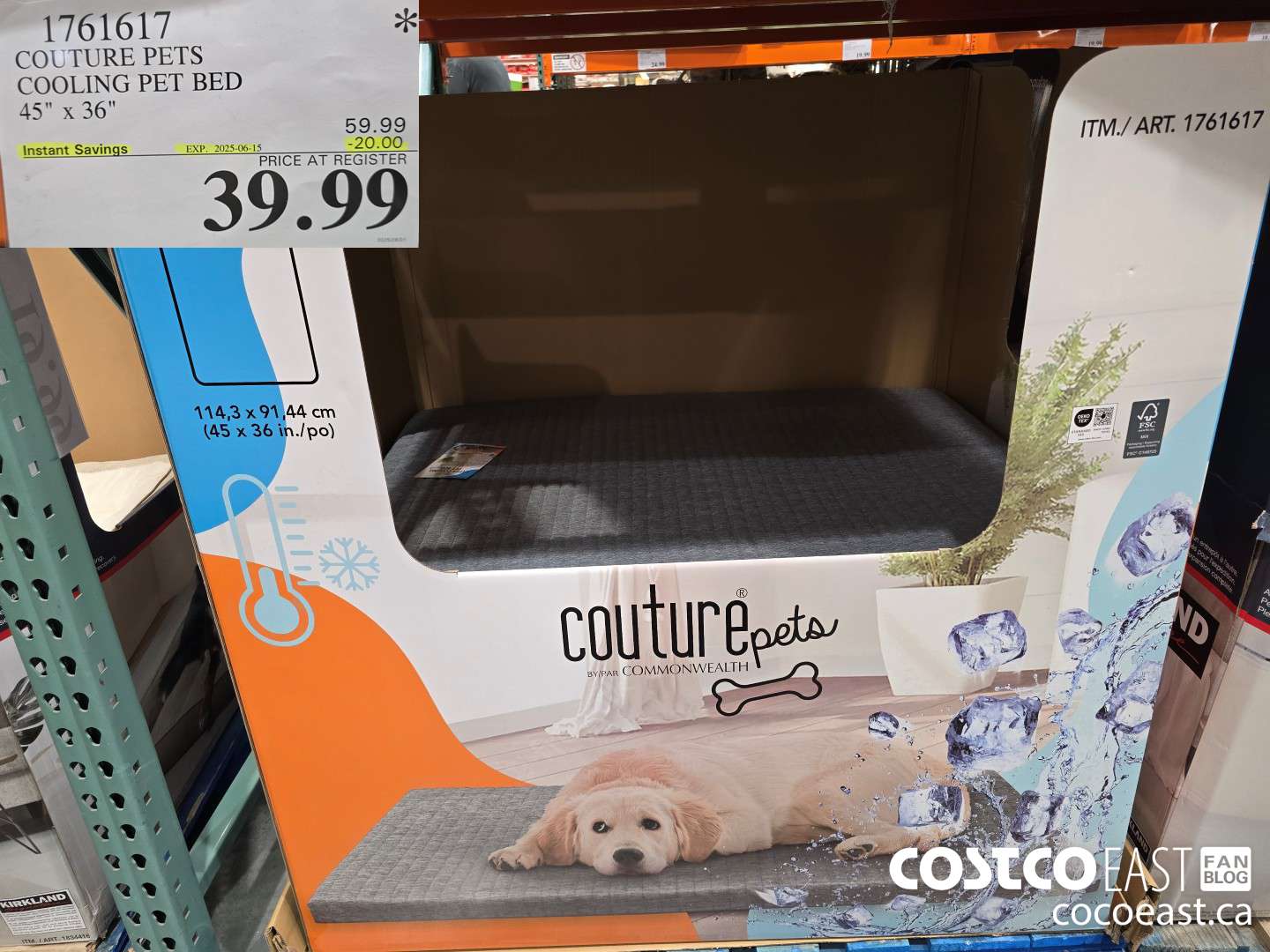 1761617 COUTURE PETS COOLING PET BED 45