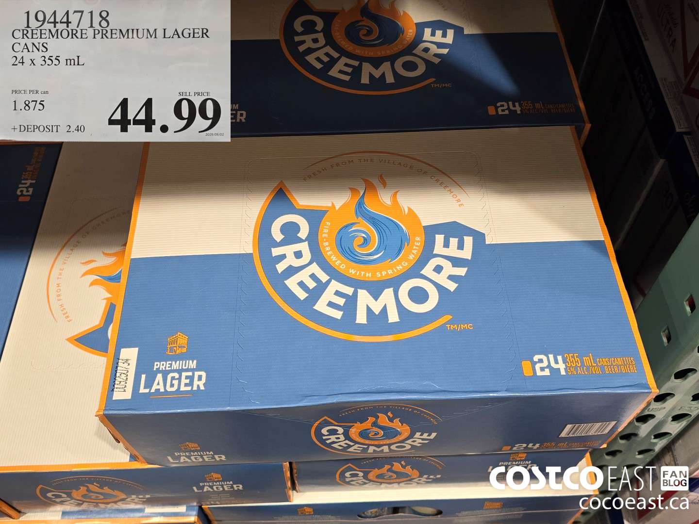 1944718 CREEMORE PREMIUM LAGER CANS 24 x 355 mL $44.99