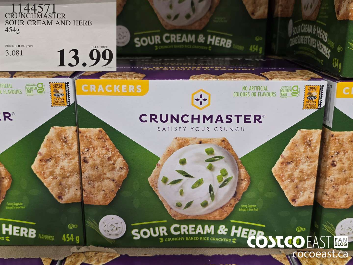 1144571 CRUNCHMASTER SOUR CREAM AND HERB 454G $13.99