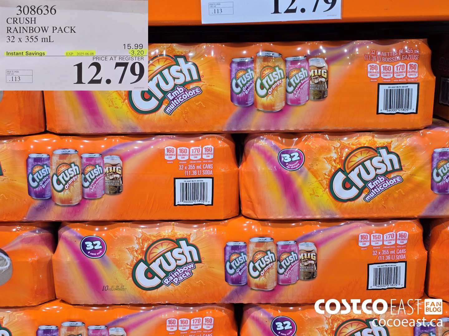 308636 CRUSH RAINBOW PACK 32 X 355 ML ($3.20 INSTANT SAVINGS EXPIRES ON 2025-06-08) $12.79