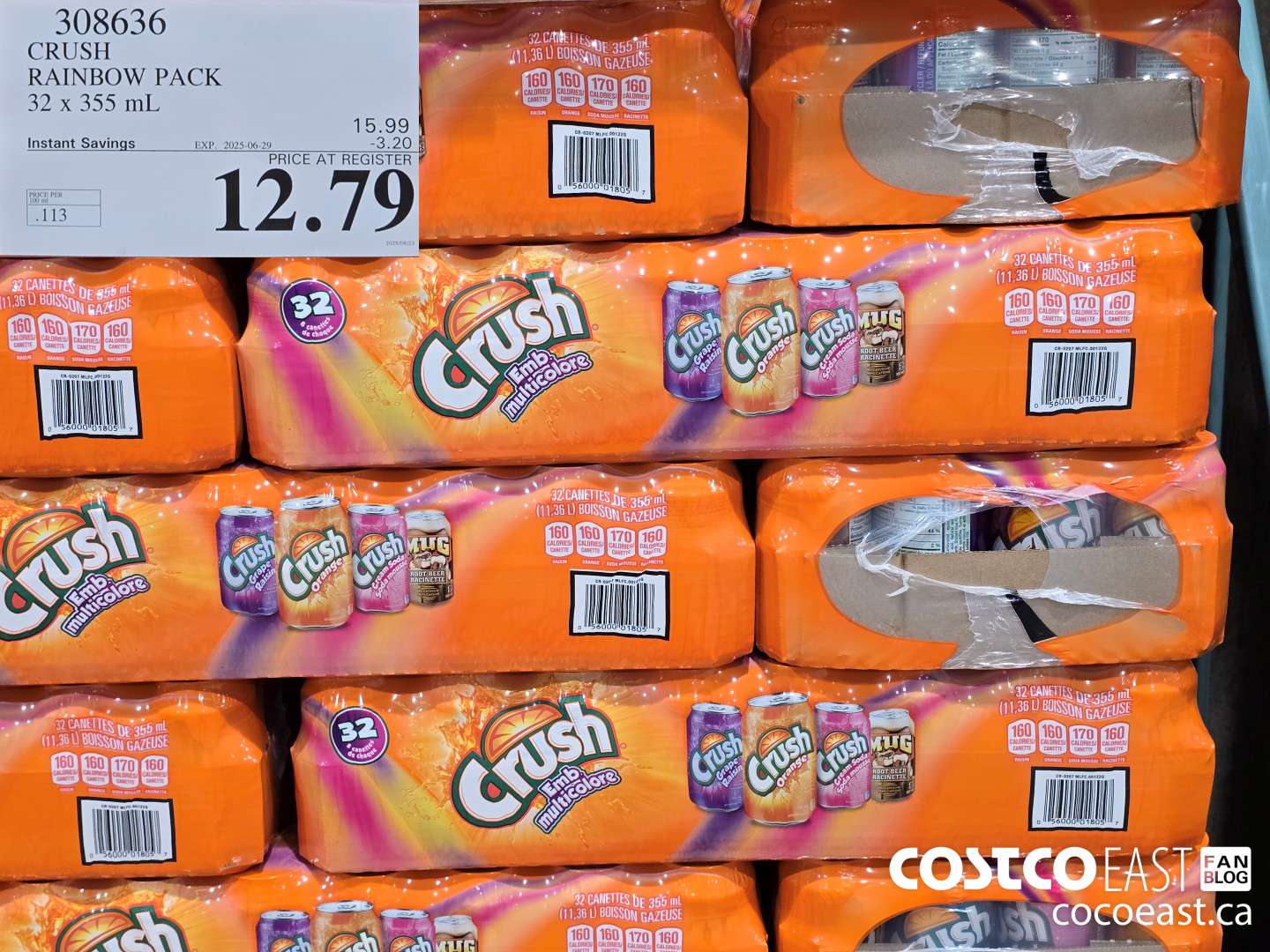 308636 CRUSH RAINBOW PACK 32 X 355 ML ($3.20 INSTANT SAVINGS EXPIRES ON 2025-06-29) $12.79