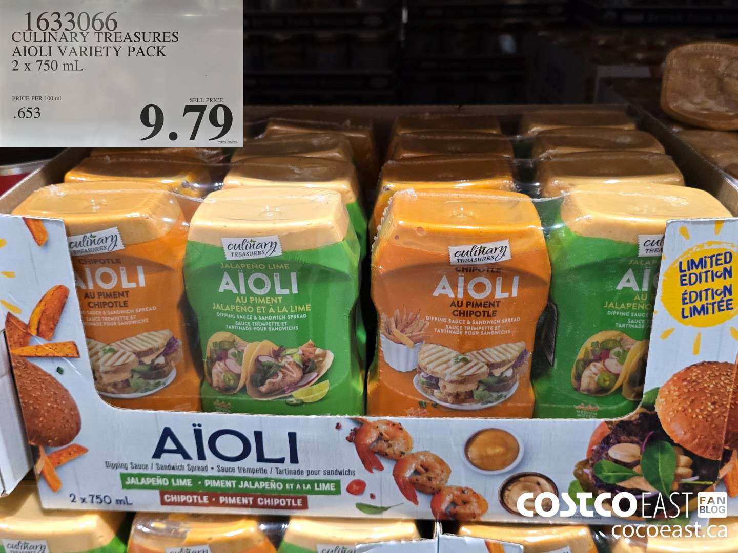 1633066 CULINARY TREASURES AIOLI SAUCE VARIETY PK 2 x 750 mL $9.79