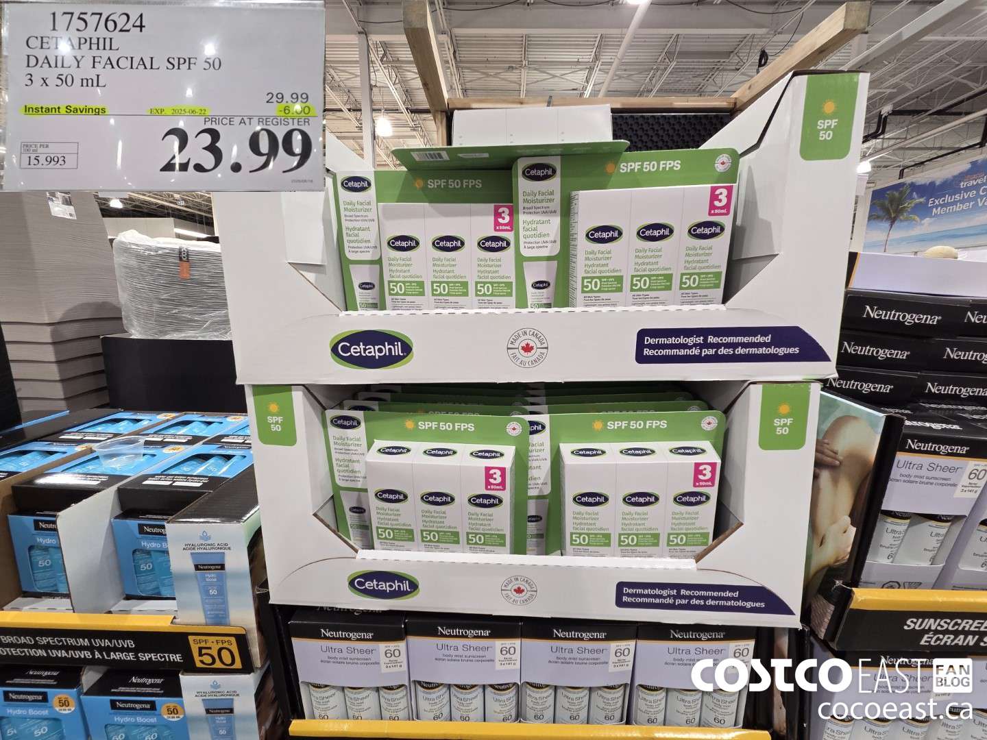 1757624 Cetaphil Daily Facial SPF 50 3X 50ML  ($6.00 INSTANT SAVINGS EXPIRES ON 2025-06-22) $23.99