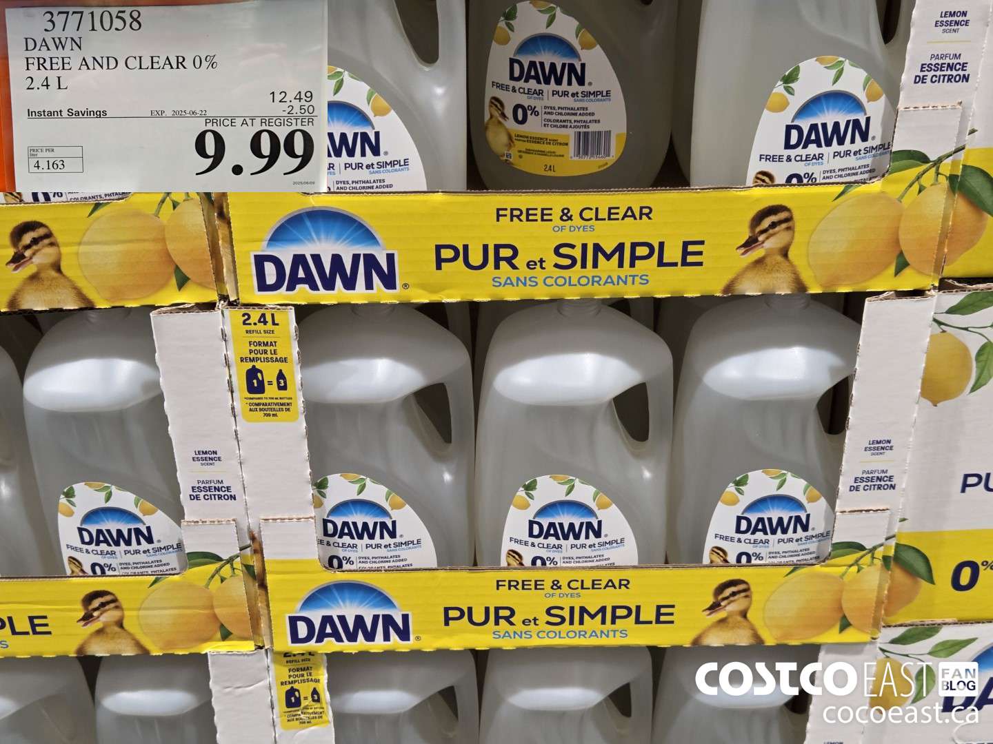 3771058 DAWN FREE AND CLEAR 0% 2.4 L ($2.50 INSTANT SAVINGS EXPIRES ON 2025-06-22) $9.99