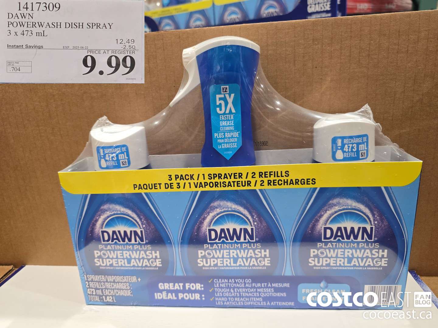 1417309 DAWN POWERWASH DISH SPRAY 3 X 473 mL ($2.50 INSTANT SAVINGS EXPIRES ON 2025-06-22) $9.99