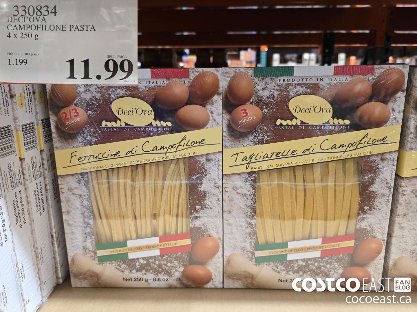 330834 DECI'OVA CAMPOFILONE PASTA 4 x 250 G $11.99