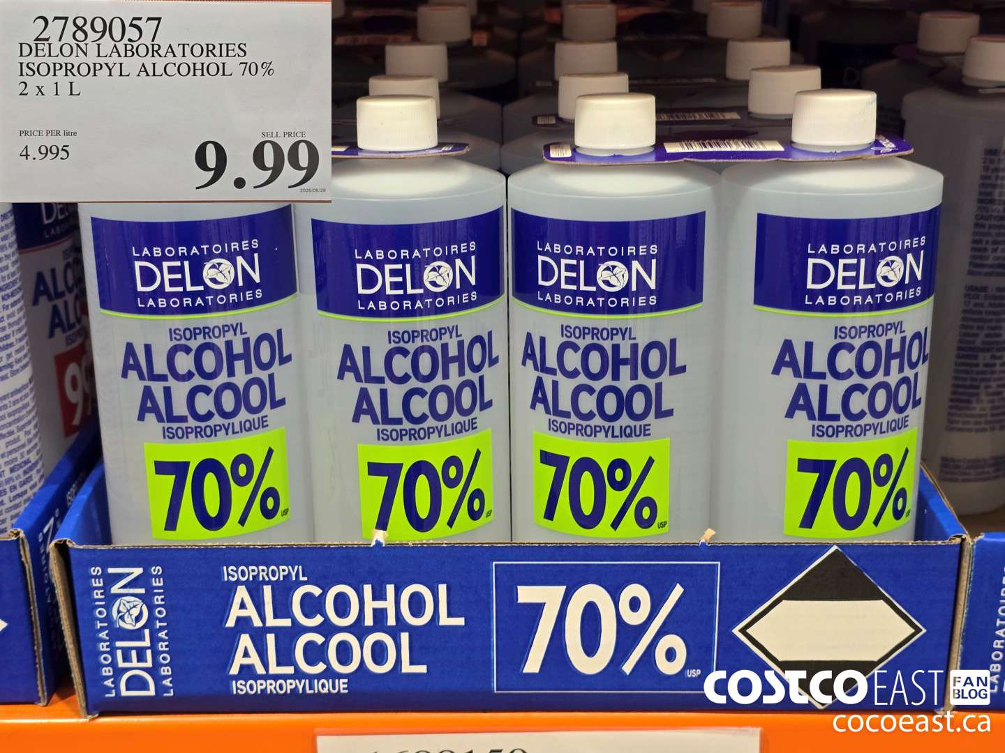 2789057 DELON LABORATORIES ISOPROPYL ALCOHOL 70% 2 X 1L $9.99