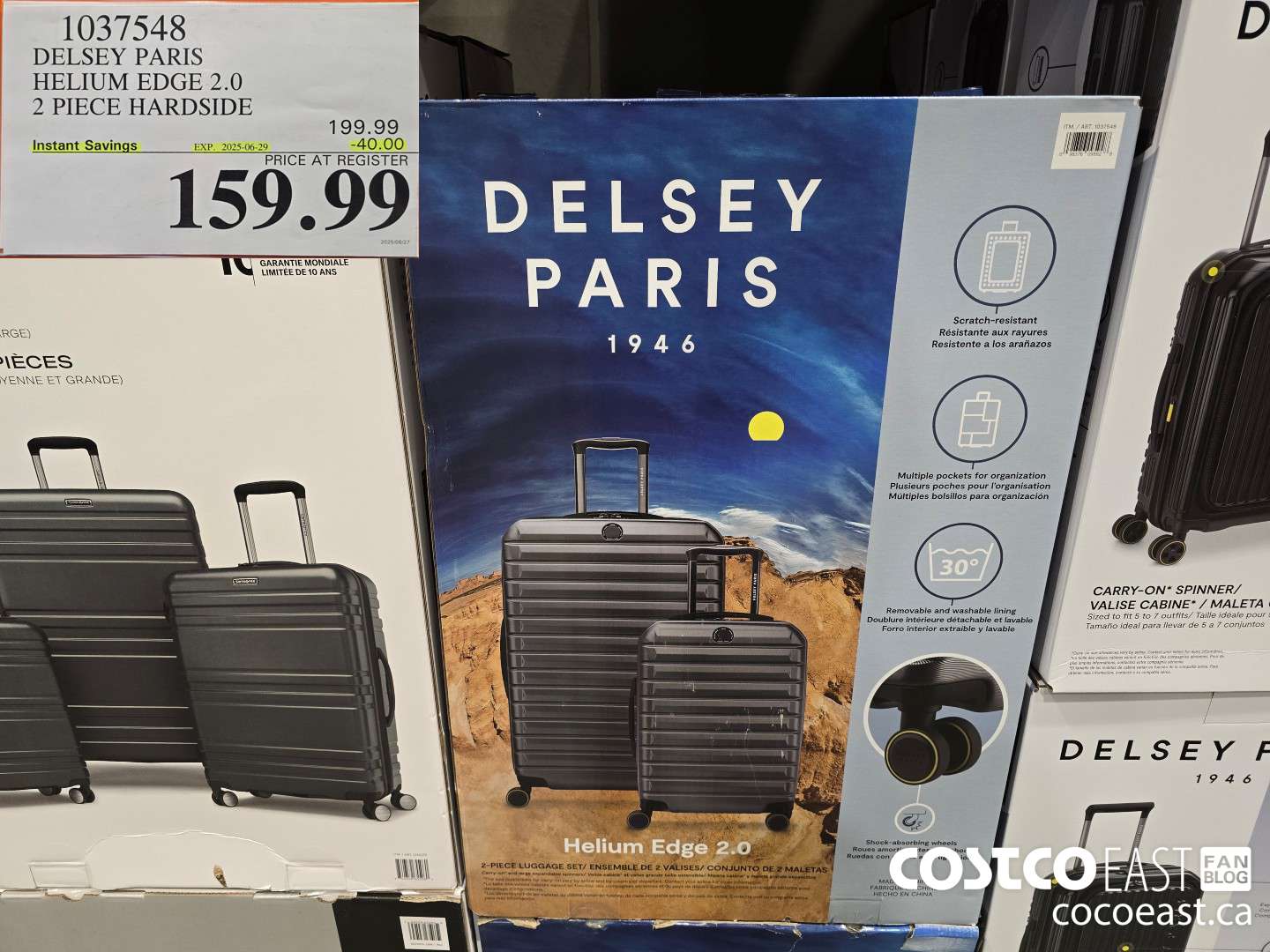 1037548 DELSEY PARIS HELIUM EDGE 2.0 2 PIECE HARDSIDE ($40.00 INSTANT SAVINGS EXPIRES ON 2025-06-29) $159.99
