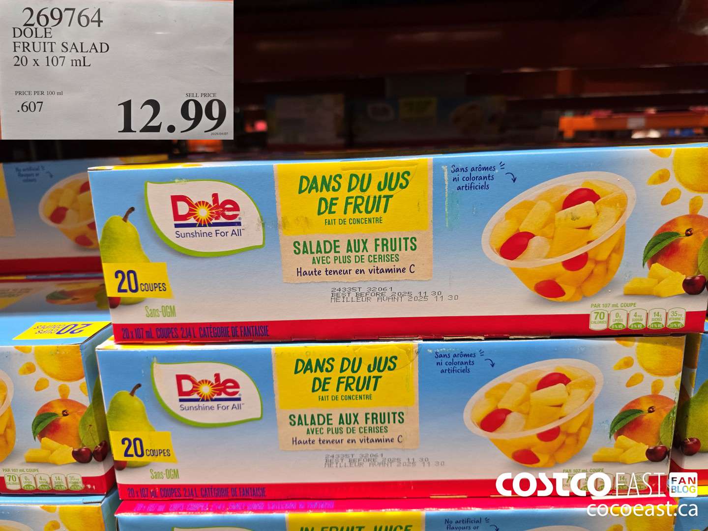 269764 DOLE FRUIT SALAD 20 x 107 mL $12.99