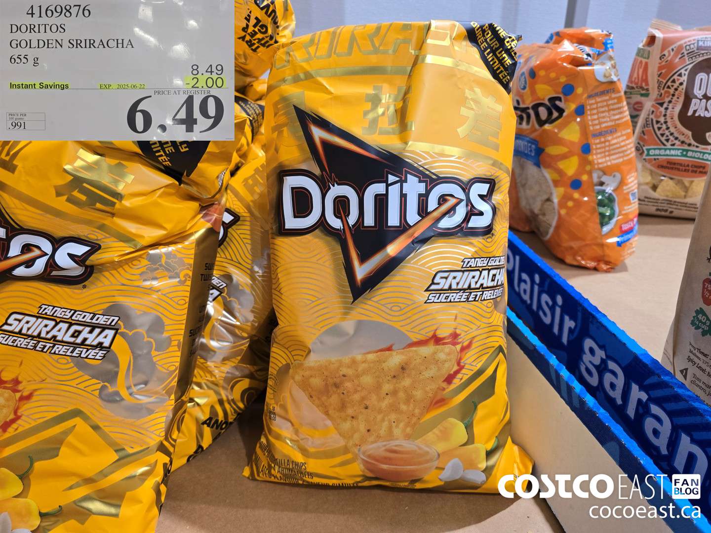 4169876 DORITOS GOLDEN SRIRACHA 655 g ($2.00 INSTANT SAVINGS EXPIRES ON 2025-06-22) $6.49