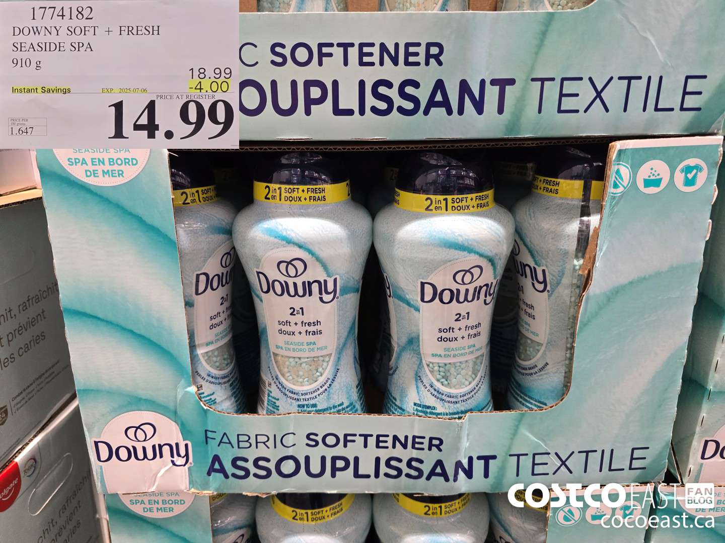 1774182 DOWNY SOFT + FRESH SEASIDE SPA 910 G ($4.00 INSTANT SAVINGS EXPIRES ON 2025-07-06) $14.99