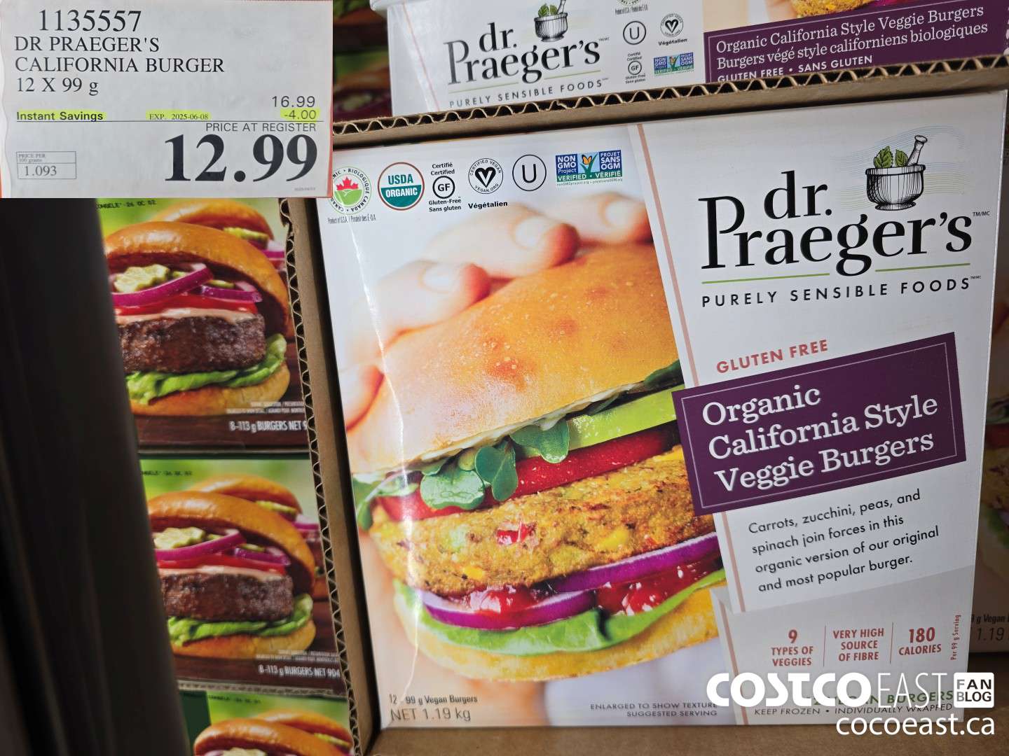 1135557 DR PRAEGER'S CALIFORNIA BURGER 12 X 99G ($4.00 INSTANT SAVINGS EXPIRES ON 2025-06-08) $12.99