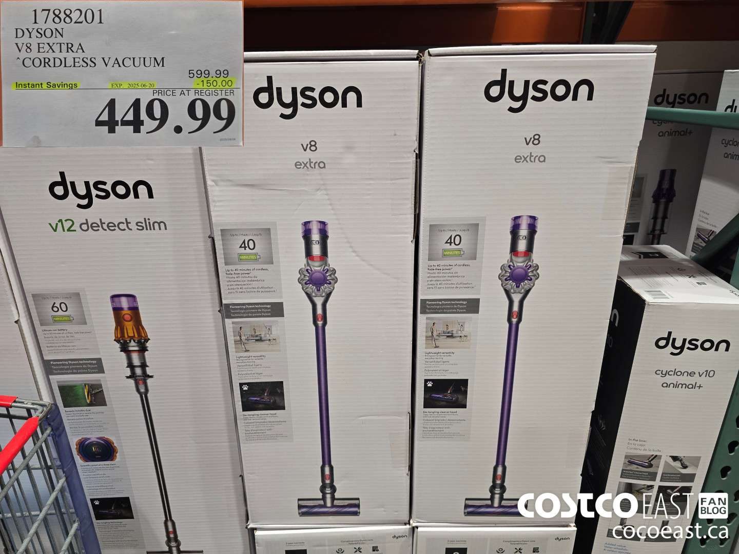 1788201 DYSON V8 EXTRA CORDLESS VACUUM ($150.00 INSTANT SAVINGS EXPIRES ON 2025-06-20) $449.99