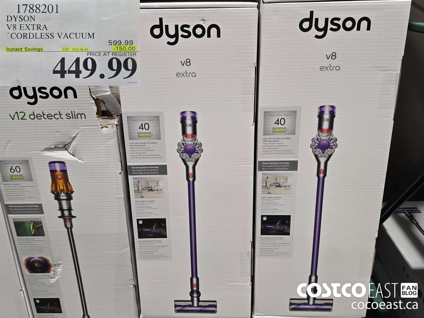 1788201 DYSON V8 EXTRA CORDLESS VACUUM ($150.00 INSTANT SAVINGS EXPIRES ON 2025-06-20) $449.99