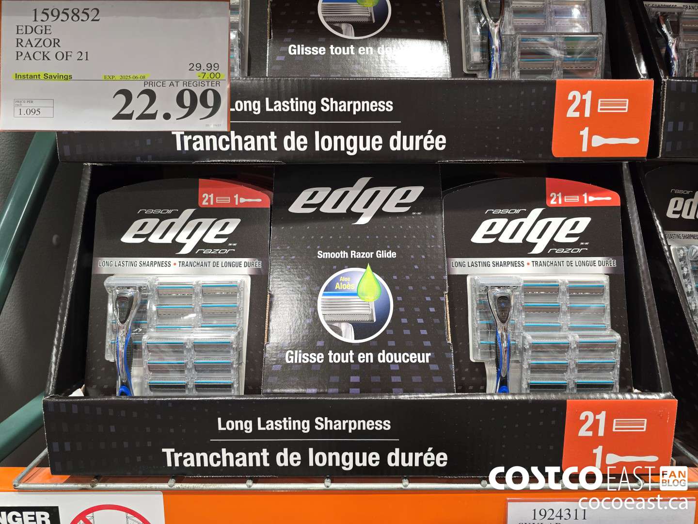 1595852 EDGE RAZOR PACK OF 21 ($7.00 INSTANT SAVINGS EXPIRES ON 2025-06-08) $22.99