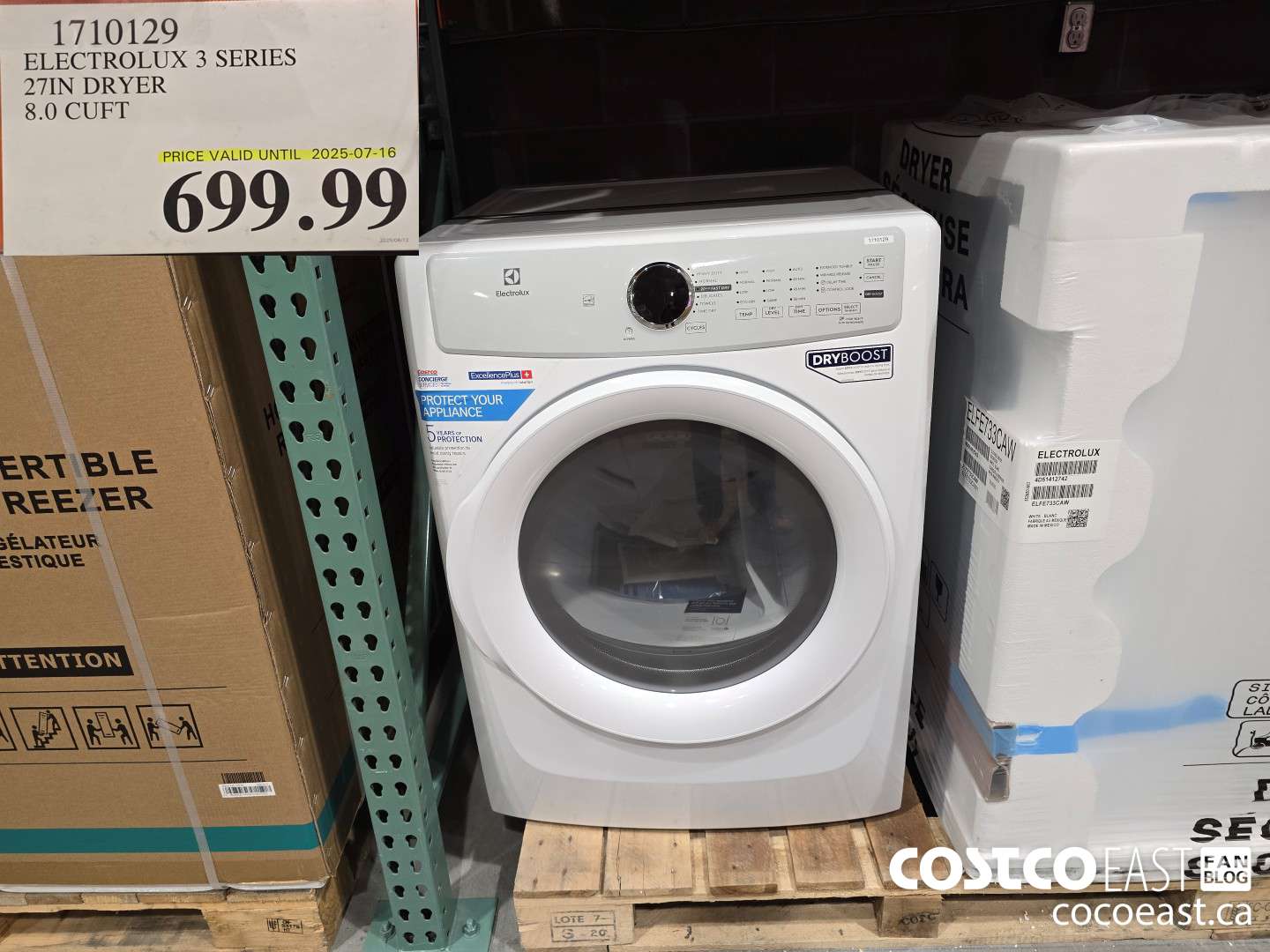 1710129 ELECTROLUX 3 SERIES 27 IN DRYER 8.0 CUFT $699.99