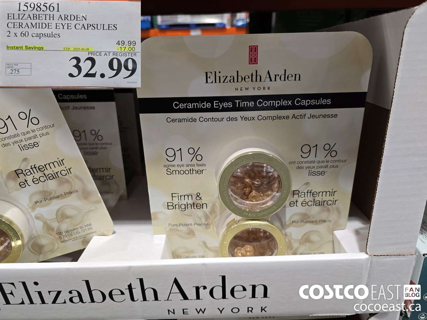 1598561 ELIZABETH ARDEN CERAMIDE EYE CAPSULES 2 x 60 CAPSULES ($17.00 INSTANT SAVINGS EXPIRES ON 2025-06-08) $32.99