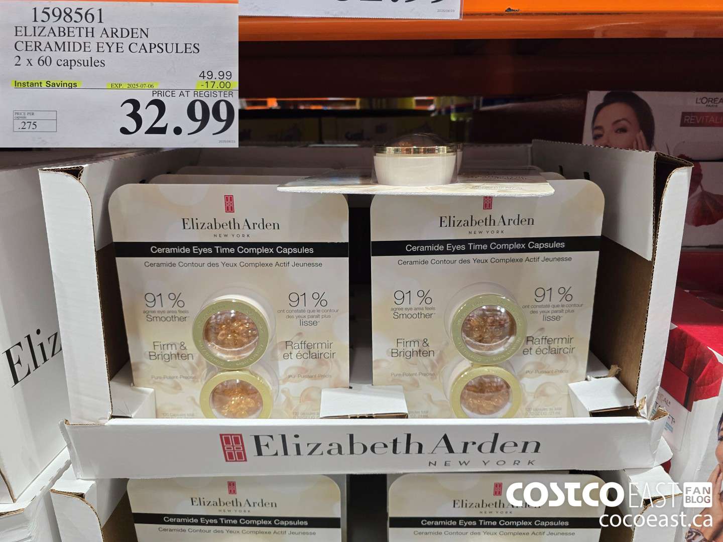 1598561 ELIZABETH ARDEN CERAMIDE EYE CAPSULES 2 x 60 CAPSULES ($17.00 INSTANT SAVINGS EXPIRES ON 2025-07-06) $32.99