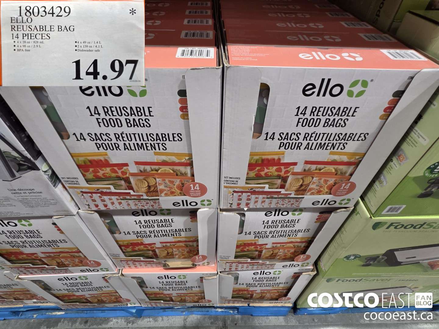 1803429 ELLO REUSABLE BAG 14 PIECES $14.97