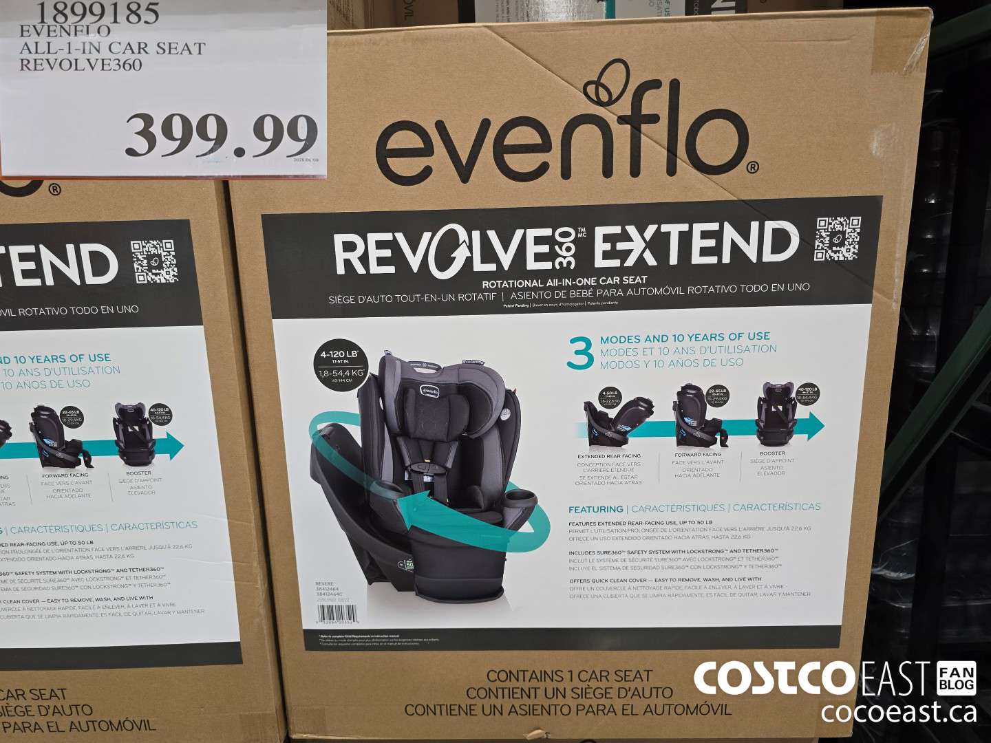 1899185 EVENFLO ALL-1-IN CAR SEAT REVOLVE360 $399.99