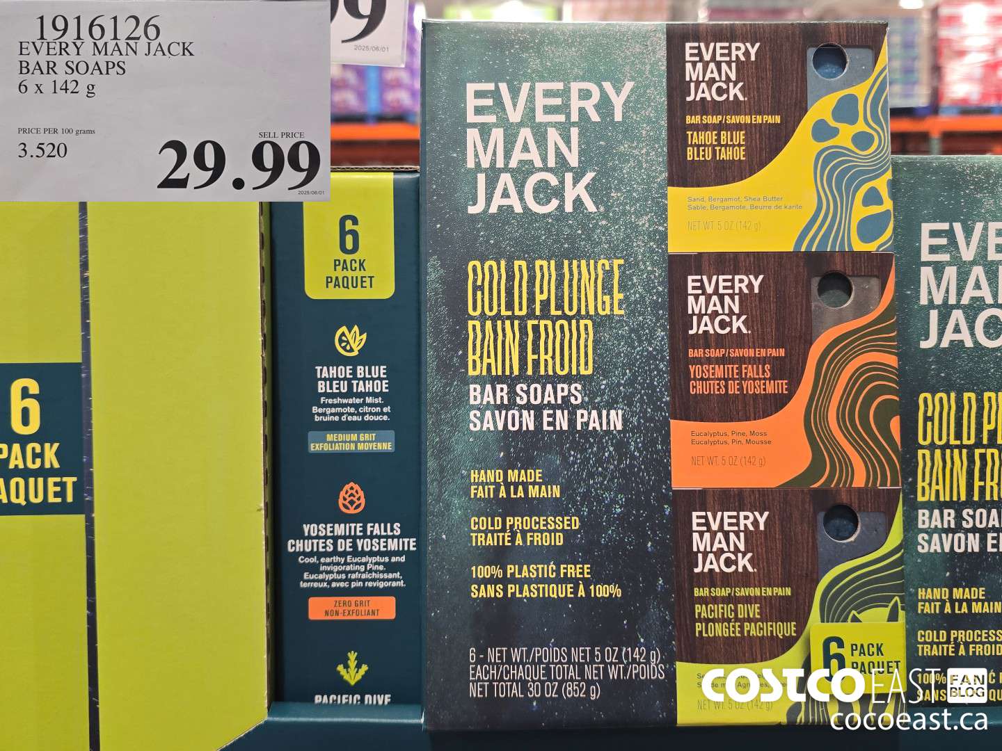 1916126 EVERY MAN JACK BAR SOAPS 6 x 142 G $29.99