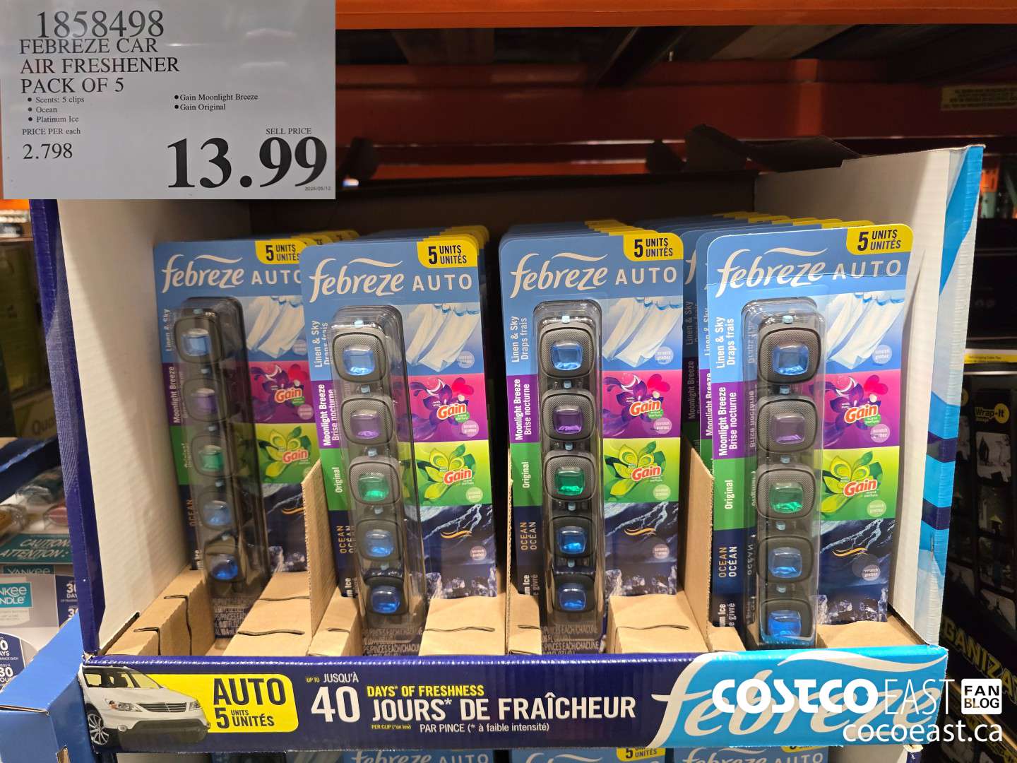 1858498 FEBREZE CAR AIR FRESHENER PACK OF 5 $13.99