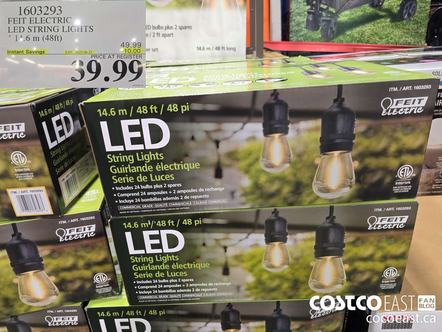 1603293 FEIT ELECTRIC LED STRING LIGHTS 14.6 m (48ft) ($10.00 INSTANT SAVINGS EXPIRES ON 2025-06-23) $39.99