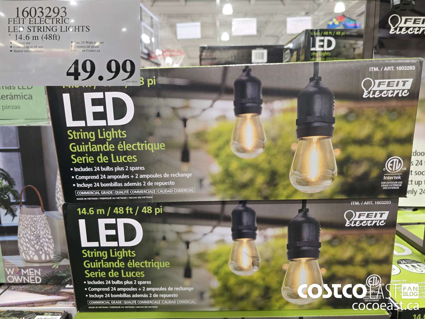 1603293 FEIT ELECTRIC LED STRING LIGHTS 14.6 m (48ft) $49.99