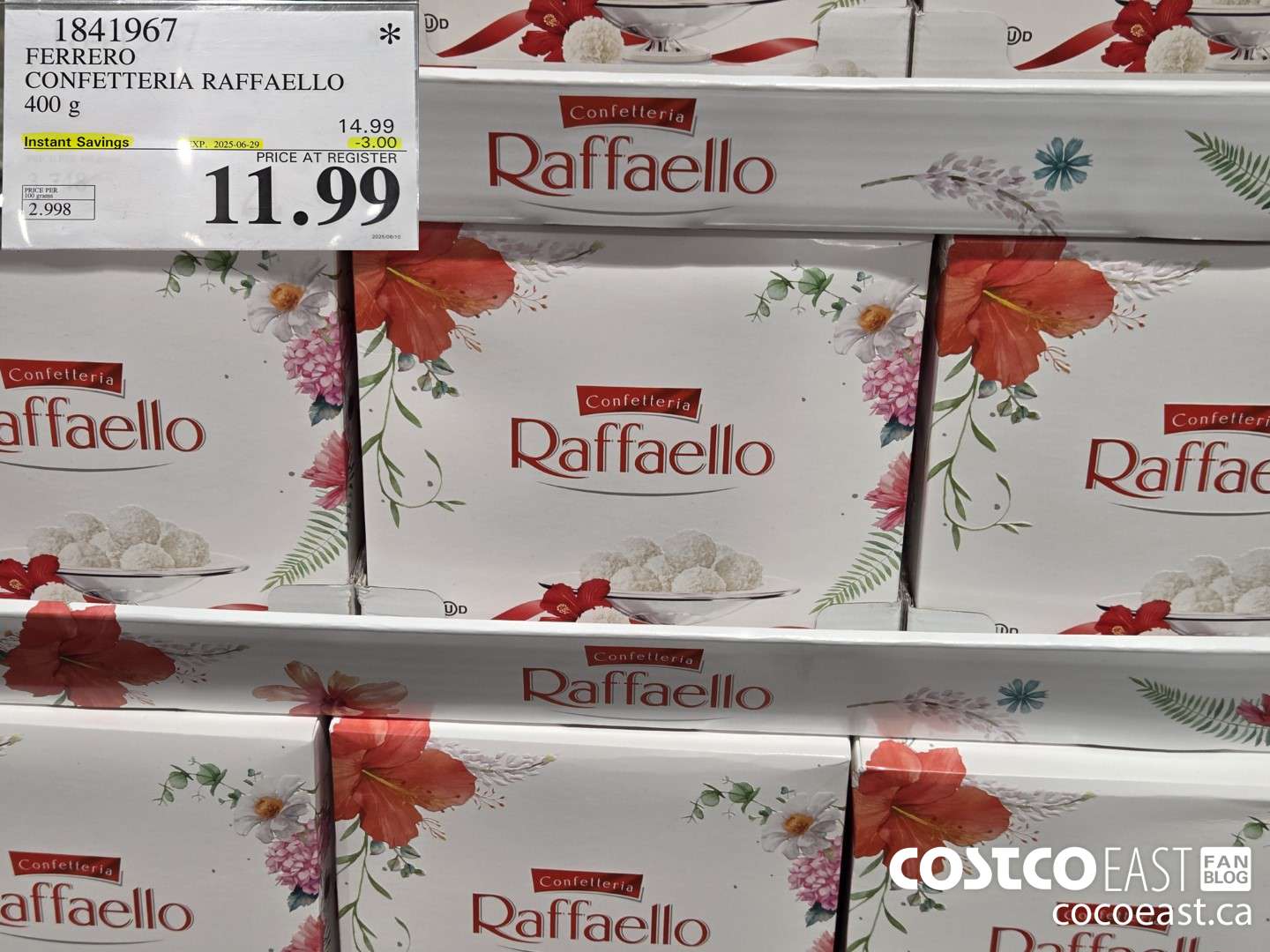 1841967 FERRERO CONFETTERIA RAFFAELLO 400 G ($3.00 INSTANT SAVINGS EXPIRES ON 2025-06-29) $11.99