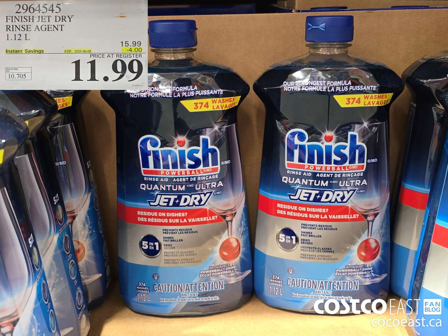 2964545 FINISH JET DRY RINSE AGENT 1.12 L ($4.00 INSTANT SAVINGS EXPIRES ON 2025-06-08) $11.99