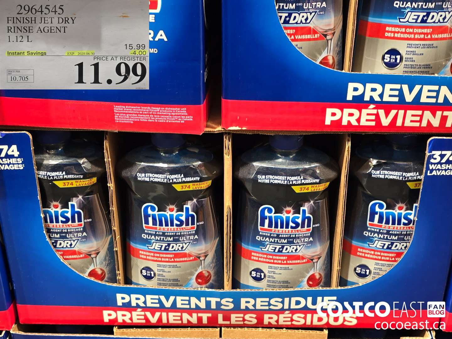 2964545 FINISH JET DRY RINSE AGENT 1.12 L ($4.00 INSTANT SAVINGS EXPIRES ON 2025-06-30) $11.99