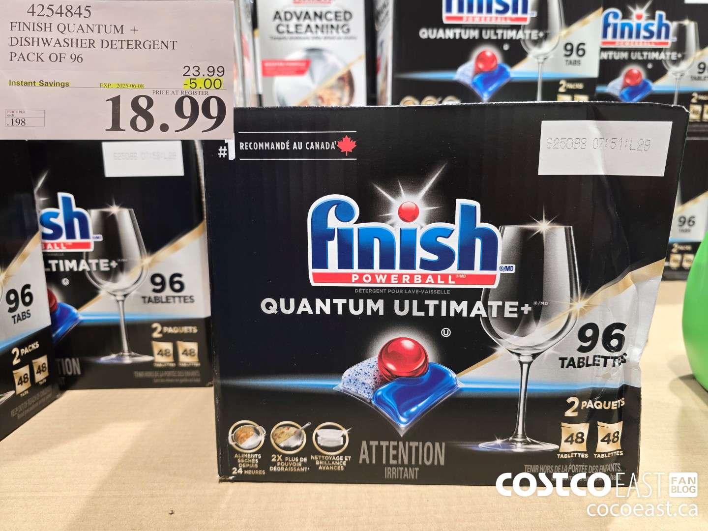 4254845 FINISH QUANTUM + DISHWASHER DETERGENT PACK OF 96 ($5.00 INSTANT SAVINGS EXPIRES ON 2025-06-08) $18.99