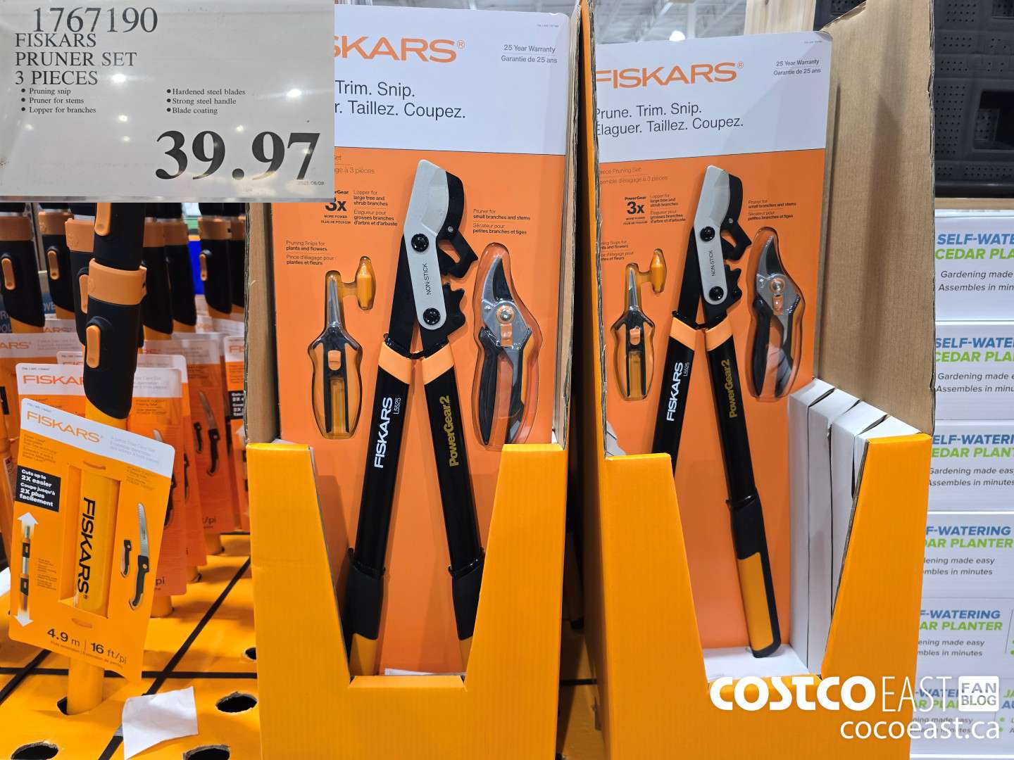 1767190 FISKARS PRUNER SET 3 PIECES $39.97