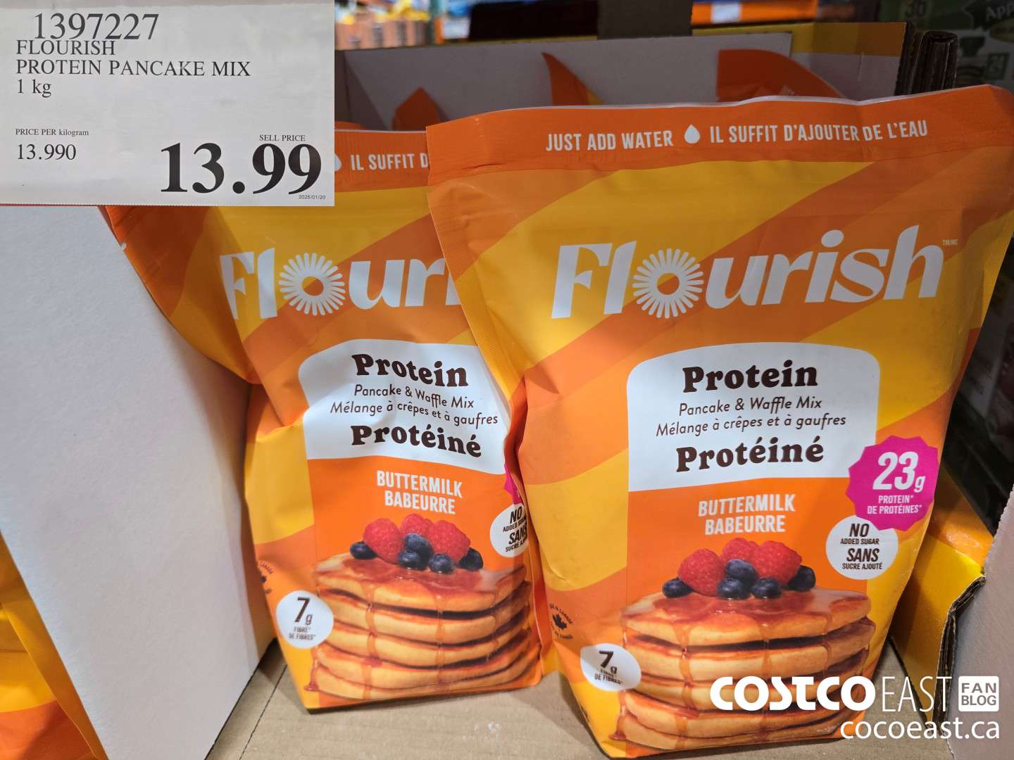 1397227 FLOURISH PROTEIN PANCAKE MIX 1 kg  $13.99