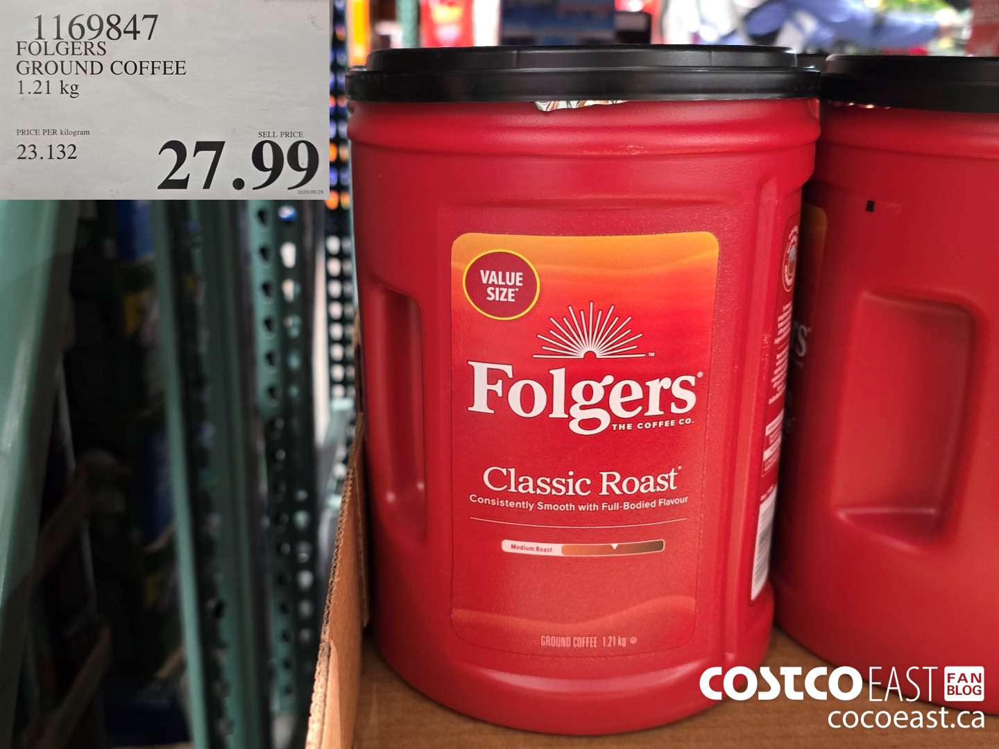 1169847 FOLGERS GROUND COFFEE 1.21 KG $27.99