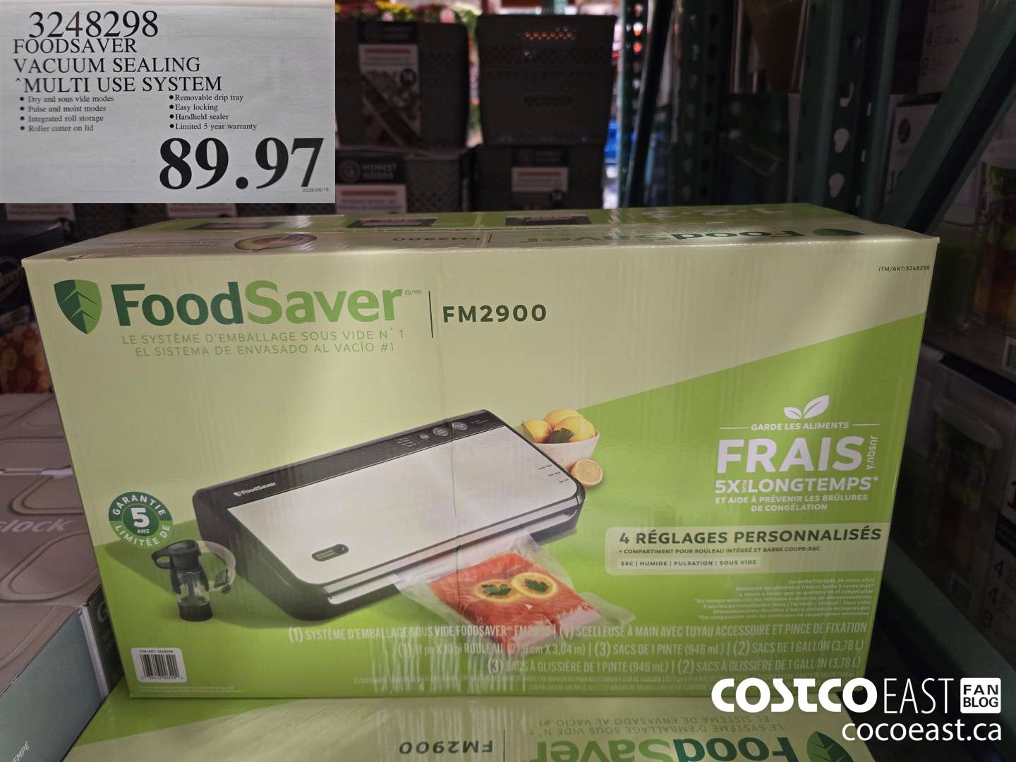 3248298 FOODSAVER VACUUM SEALING MULTI USE SYSTEM $89.97
