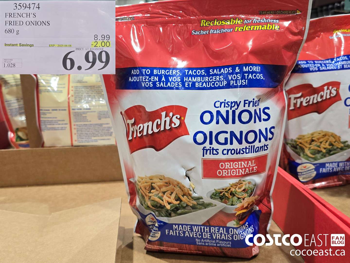 359474 FRENCH'S FRIED ONIONS 680 G ($2.00 INSTANT SAVINGS EXPIRES ON 2025-06-08) $6.99