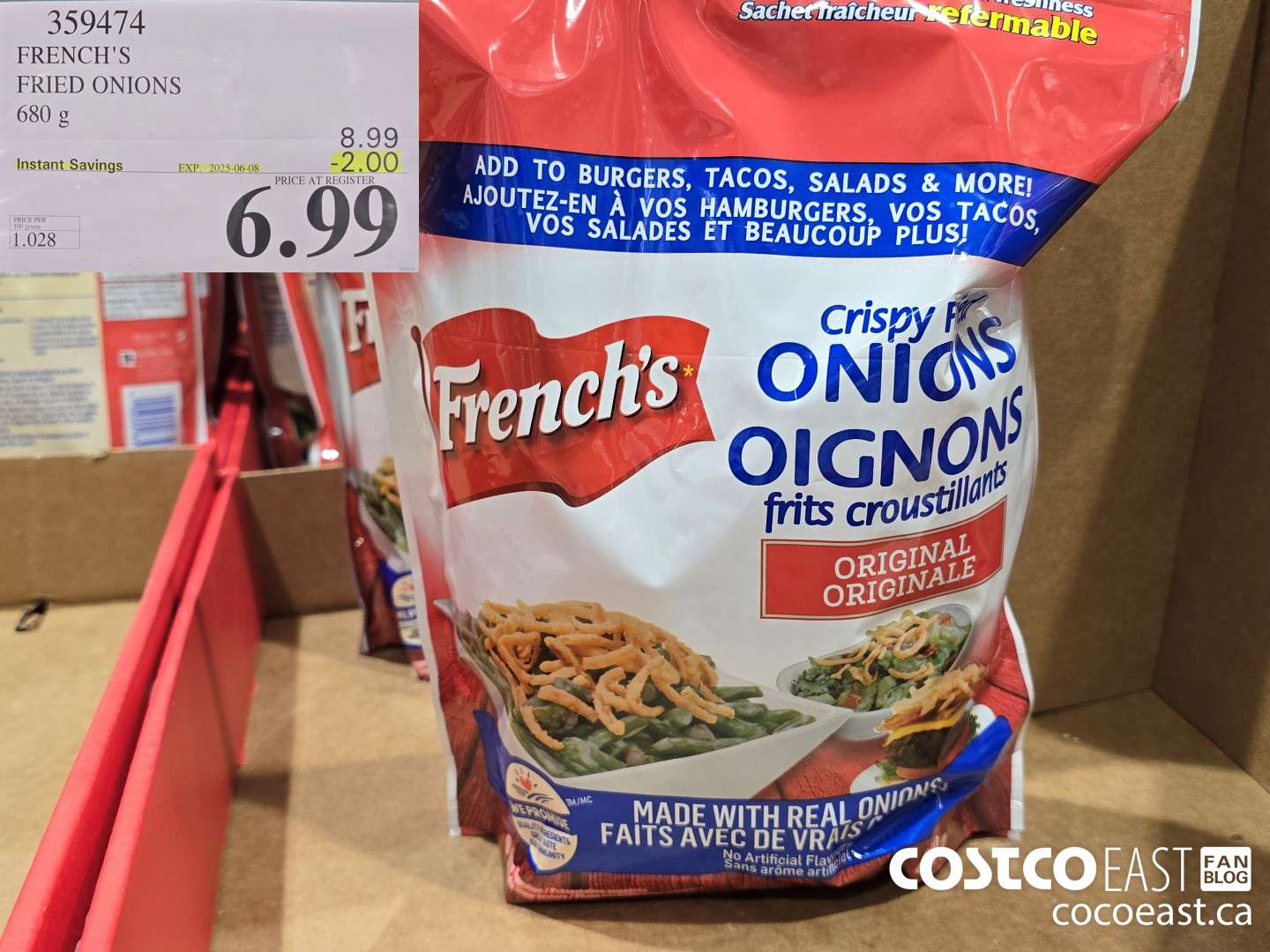 359474 FRENCH'S FRIED ONIONS 680 G ($2.00 INSTANT SAVINGS EXPIRES ON 2025-06-08) $6.99