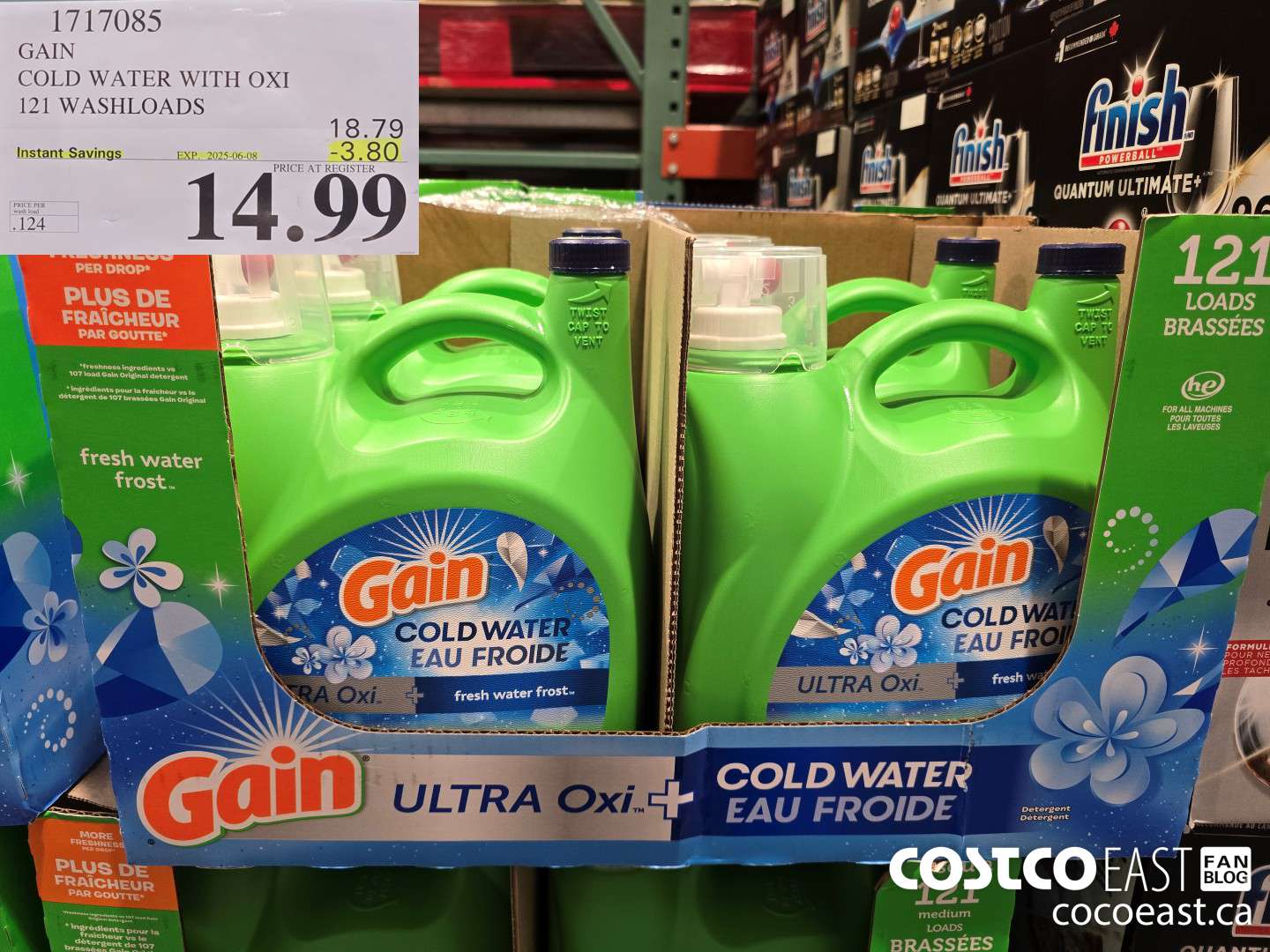 1717085 GAIN COLD WATER WITH OXI 121 wash loads ($3.80 INSTANT SAVINGS EXPIRES ON 2025-06-08) $14.99