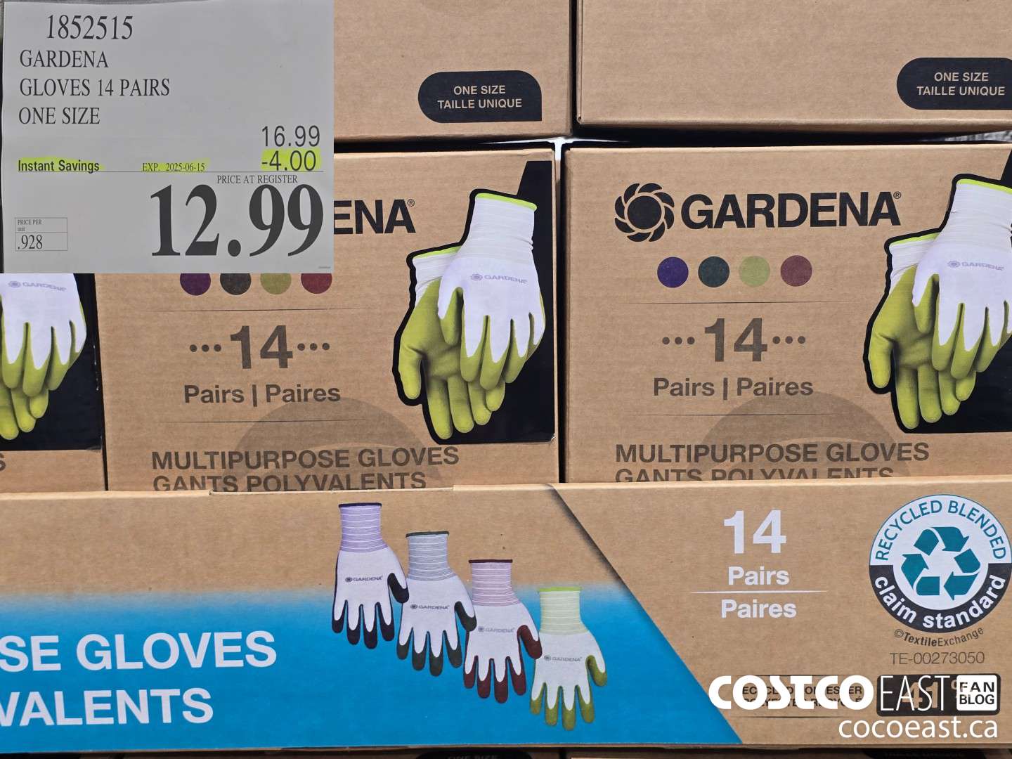 1852515 GARDENA GLOVES 14 PAIRS ONE SIZE ($4.00 INSTANT SAVINGS EXPIRES ON 2025-06-15) $12.99