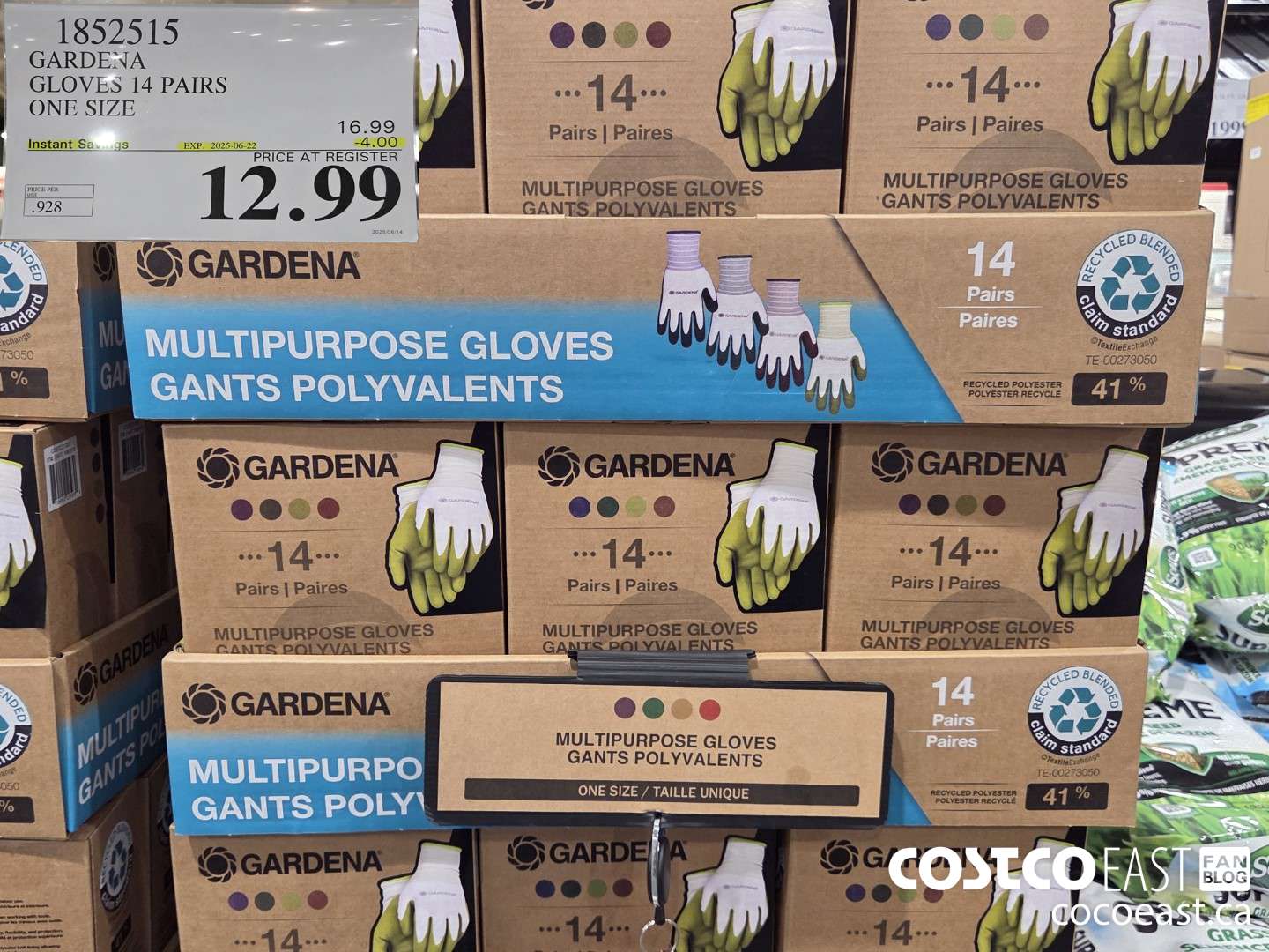 1852515 GARDENA Gloves 14 pairs one size  ($4.00 INSTANT SAVINGS EXPIRES ON 2025-06-22) $12.99