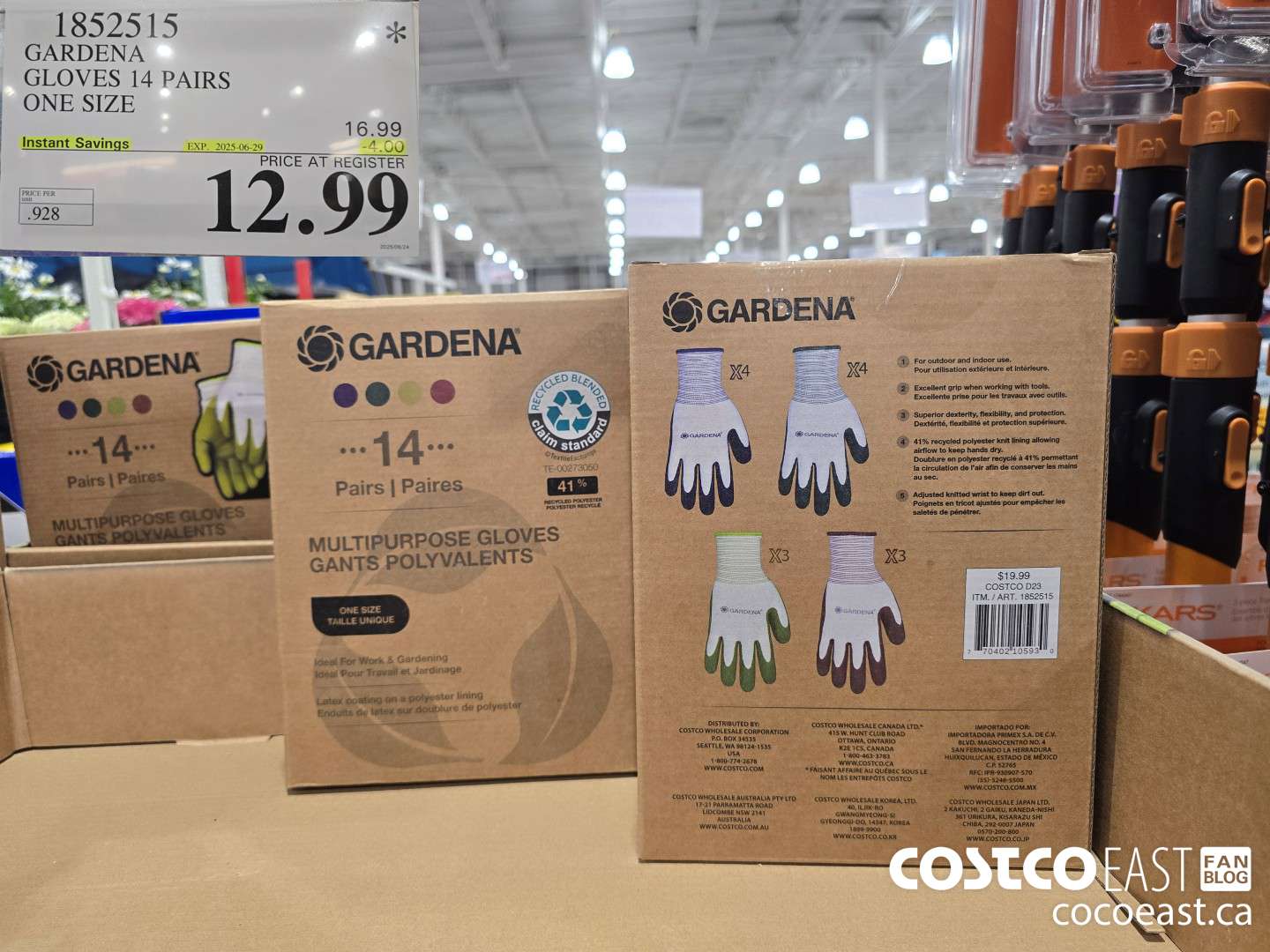 1852515 GARDENA Gloves 14 pairs one size  ($4.00 INSTANT SAVINGS EXPIRES ON 2025-06-29) $12.99