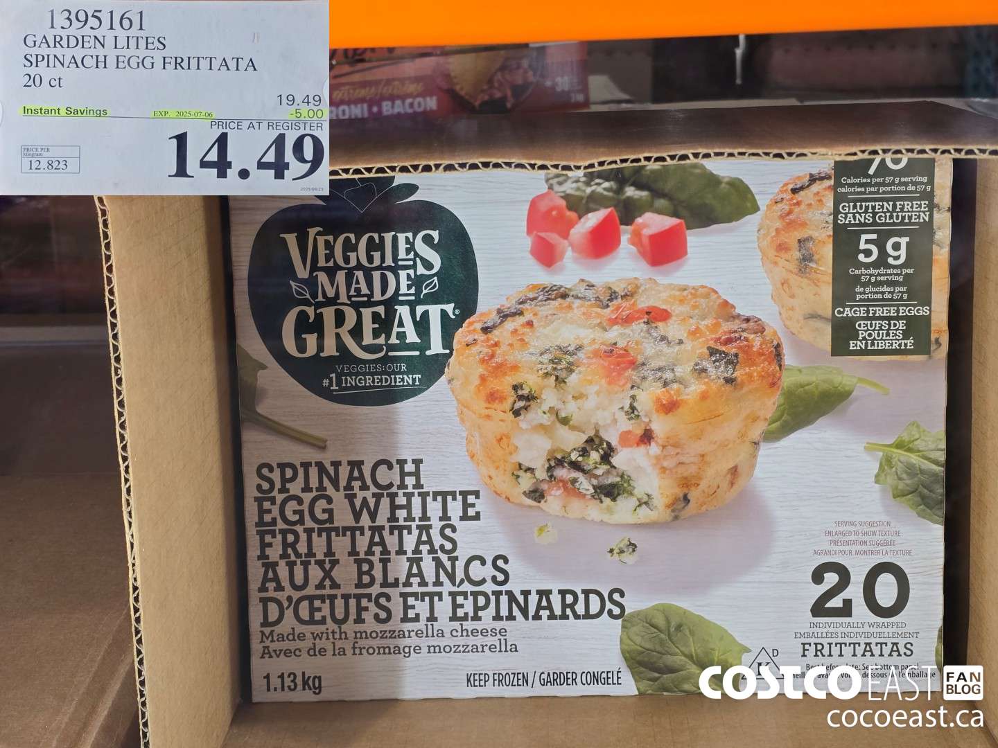 1395161 GARDEN LITES SPINACH EGG FRITTATA 20 ct ($5.00 INSTANT SAVINGS EXPIRES ON 2025-07-06) $14.49