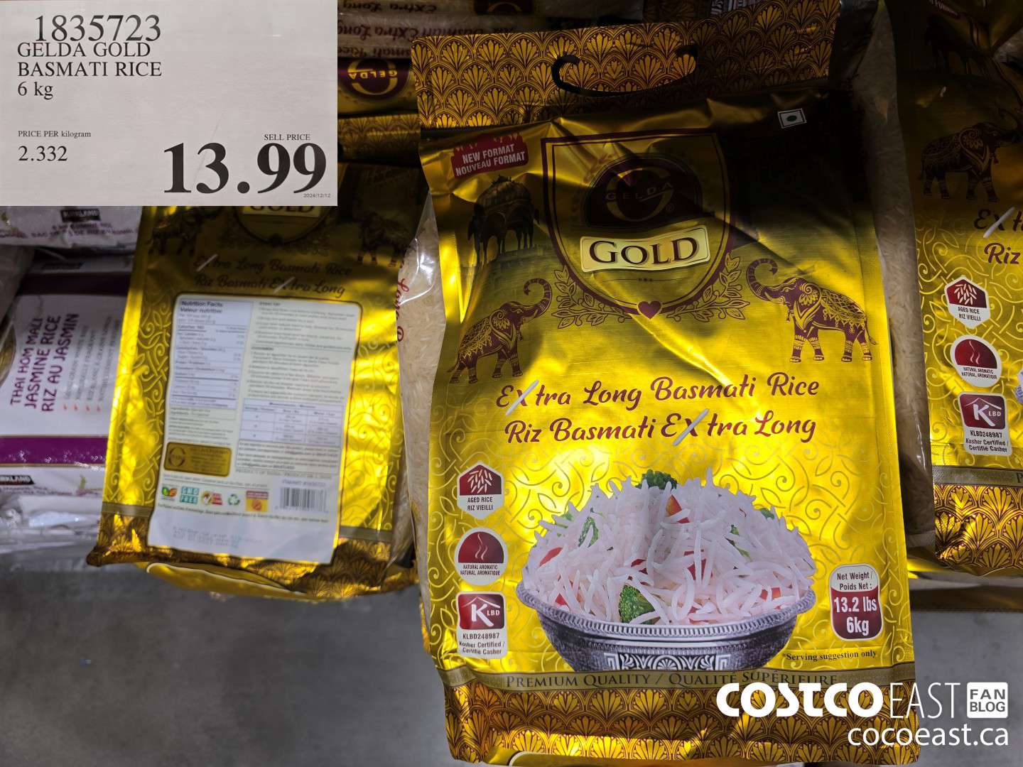 1835723 GELDA GOLD BASMATI RICE 6 kg $13.99