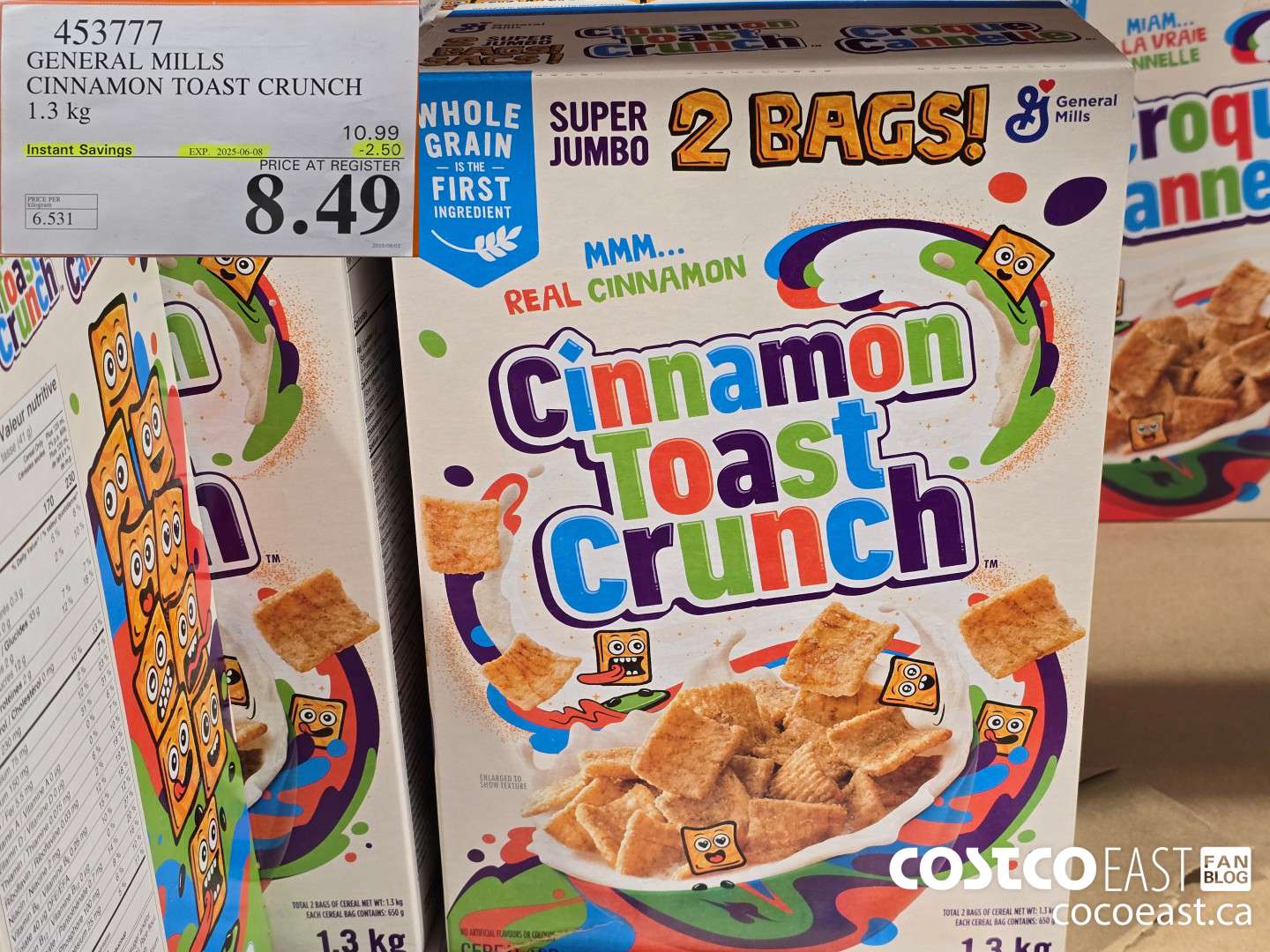 453777 GENERAL MILLS CINNAMON TOAST CRUNCH 1.3 kg ($2.50 INSTANT SAVINGS EXPIRES ON 2025-06-08) $8.49