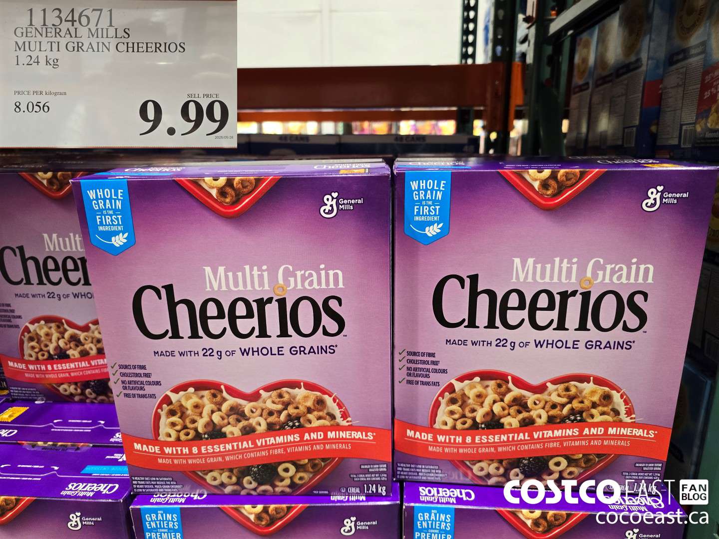 1134671 GENERAL MILLS MULTI-GRAIN CHEERIOS 1.24 KG $9.99