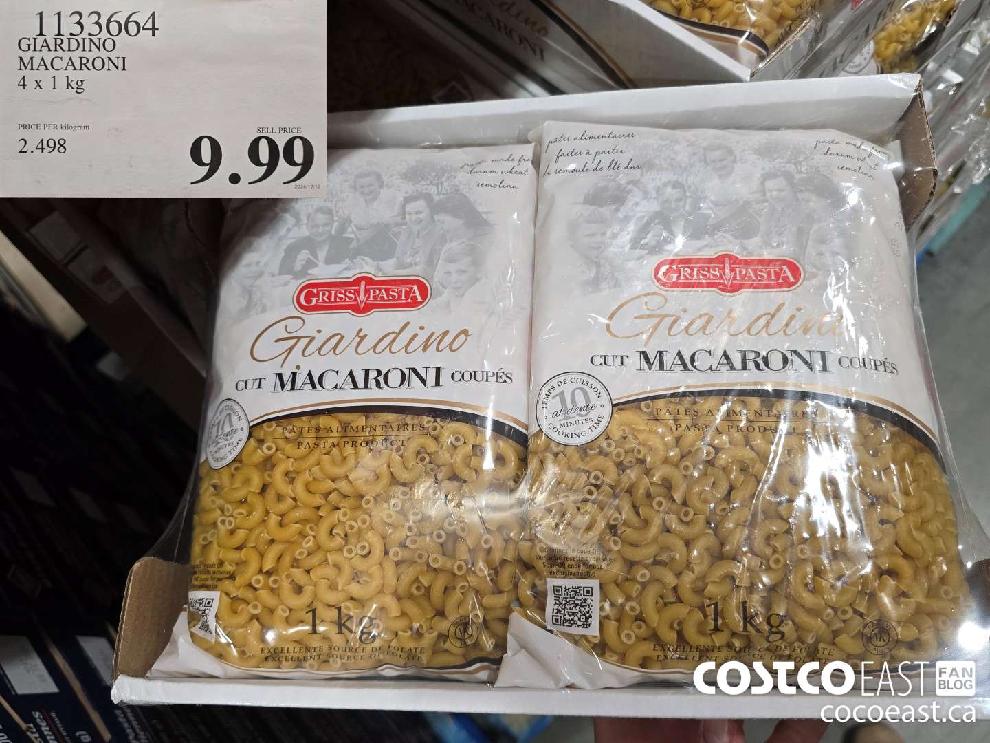 1133664 GIARDINO MACARONI 4 x 1 KG $9.99