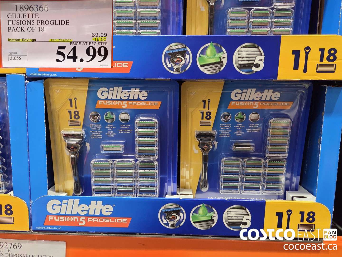 1896366 GILLETTE FUSION5 PROGLIDE PACK OF 18 ($15.00 INSTANT SAVINGS EXPIRES ON 2025-06-22) $54.99